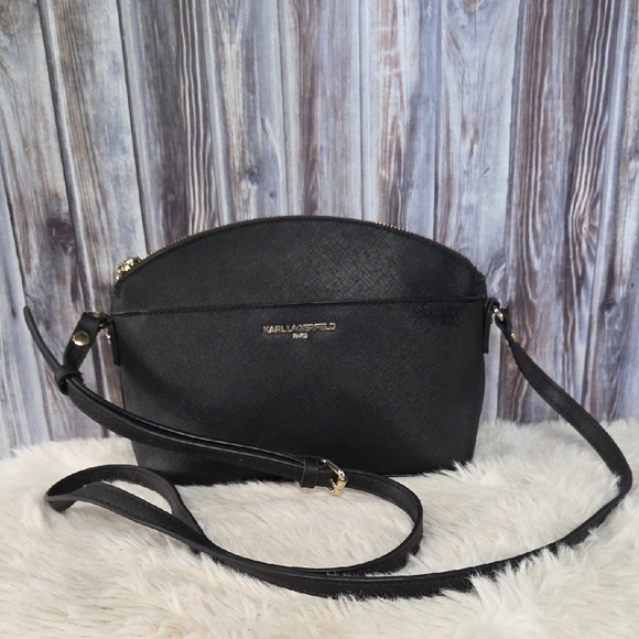 Karl Lagerfeld Handbags - Karl Lagerfeld Elegant Black Crossbody Bag 10x4x7